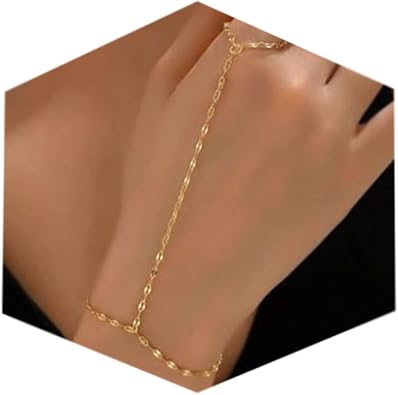 MODRSA Hand Chain Bracelet Gold Hand Chain Ring Bracelet Hands Chains Jewelry Handchain Finger Bracelets Non Tarnish Waterproof Dainty Bridesmaid Accessories