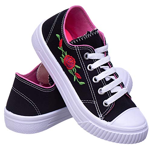 Tênis Infantil Feminino Passeio Confortável - AS169 Cor:Preto;Tamanho:29/30