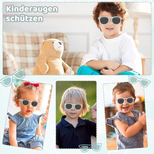 Baby Sonnenbrille, Kinder Sonnenbrille ab 2 bis 3 Jahre, Polarisierte Kindersonnenbrille mit Gummiband, Weiches Silikon Verstellbar Babysonnenbrillen fur Jungen Mädchen （Wunderbar Verpackt）
