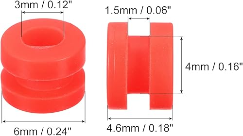 Miniatura 2 de MECCANIXITY Bolas de goma antivibración RC para control remoto F4 F7 controlador de vuelo M3x4.0.236 in bolas de absorción de impactos (rojo),