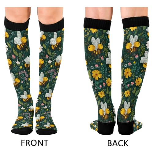 Image of Pigsaly Red White Polka Dot Womens Compression Socks Athletic Tube Sock Knee High Socks Outdoor Sport Socks