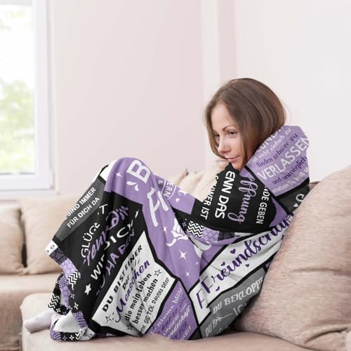 AOWINS Beste Freundin Geschenke, Geschenk für Beste Freundin, Geschenk Beste Freundin Geburtstag, Geburtstagsgeschenk für Beste Freundin, Geschenke für Frauen, Freundinnen Geschenk Decke 150×130CM