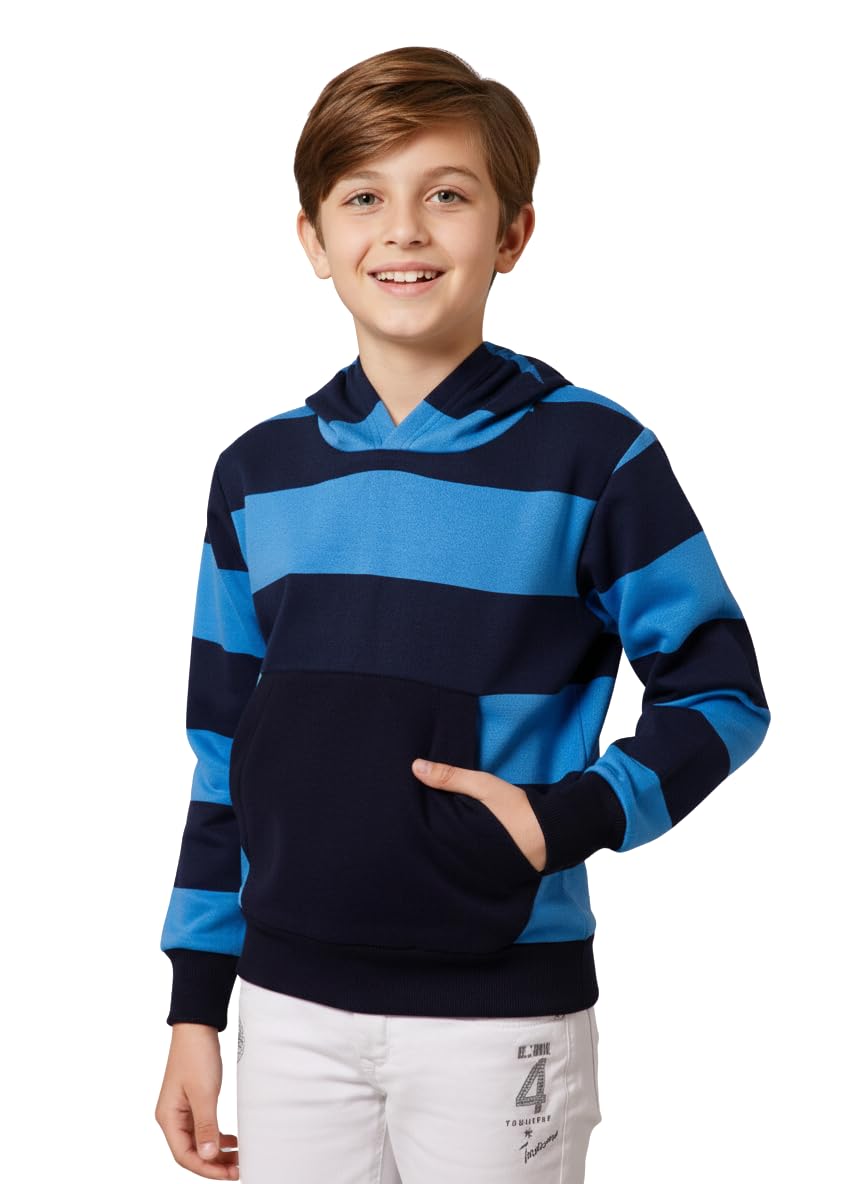 Alan Jones Clothing Boys Cotton Striped Hoodies Sweatshirt