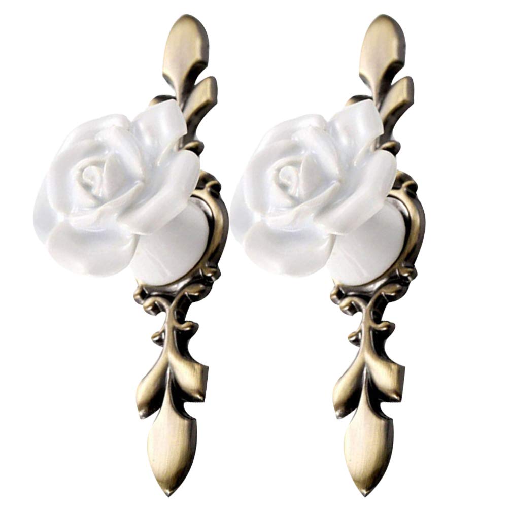 8 Boutons De Tiroir Et Armoire En Céramique Rose - Poignées Vintage Rétro, Lot De 8