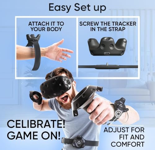 Image of 1 Waist Belt, 2 Feet & 2 Hand Straps for VR Trackers (Tackers Not Incl)