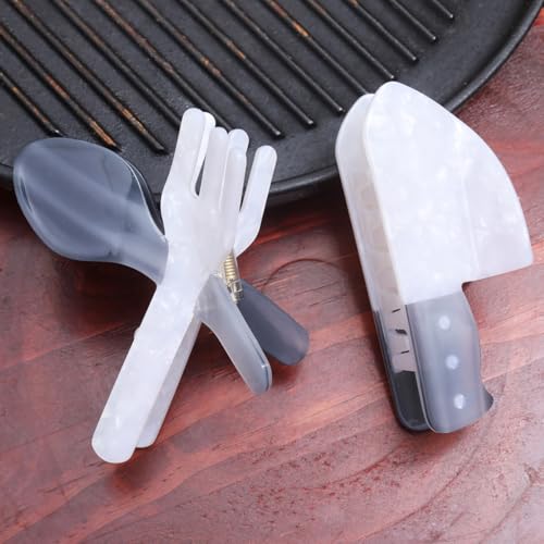Funny Knife Large Acetate Hair Claw, Personalized Hair Clip for Women White