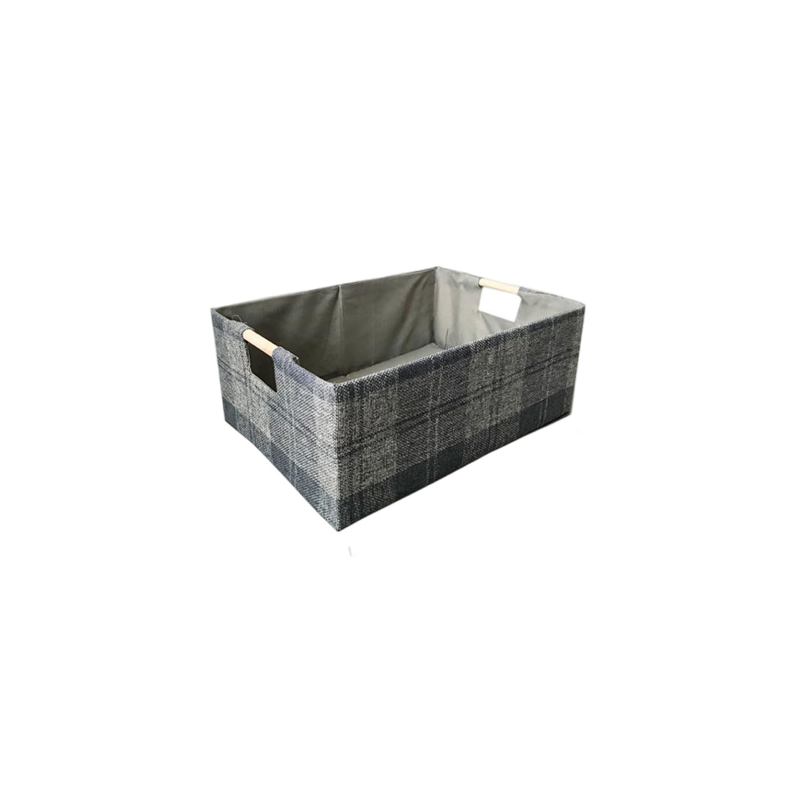 Buxuaaaa Grey Multipurpose Cloth Storage Basket For Home Organization With Sturdy Wooden Handles And User Friendly Design Foldable Fabric Storage Box