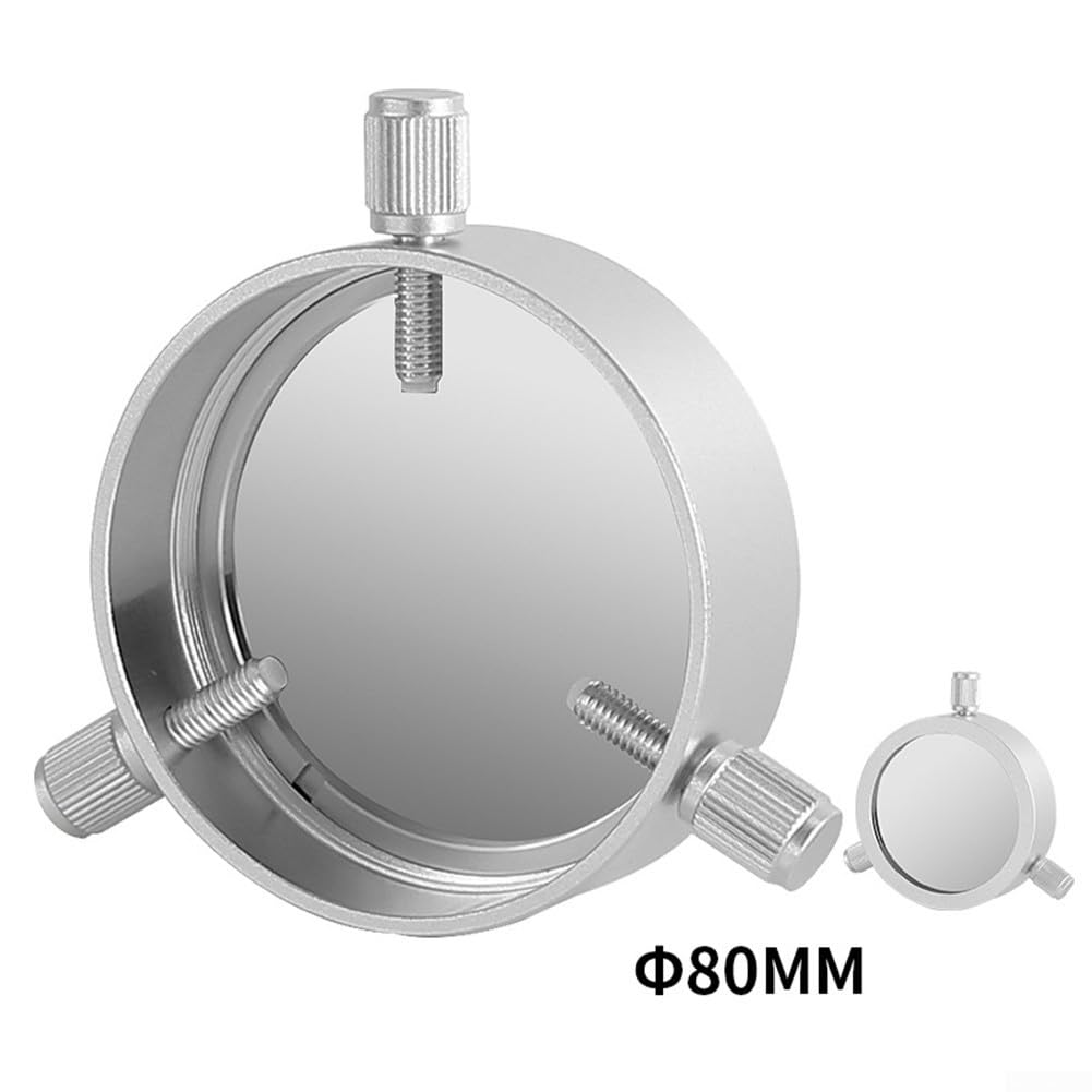 Teleskop-Solarfolie, Sonnenfolie für Teleskope, Metall-Außenring für Spiegelreflexkameras (80 mm)