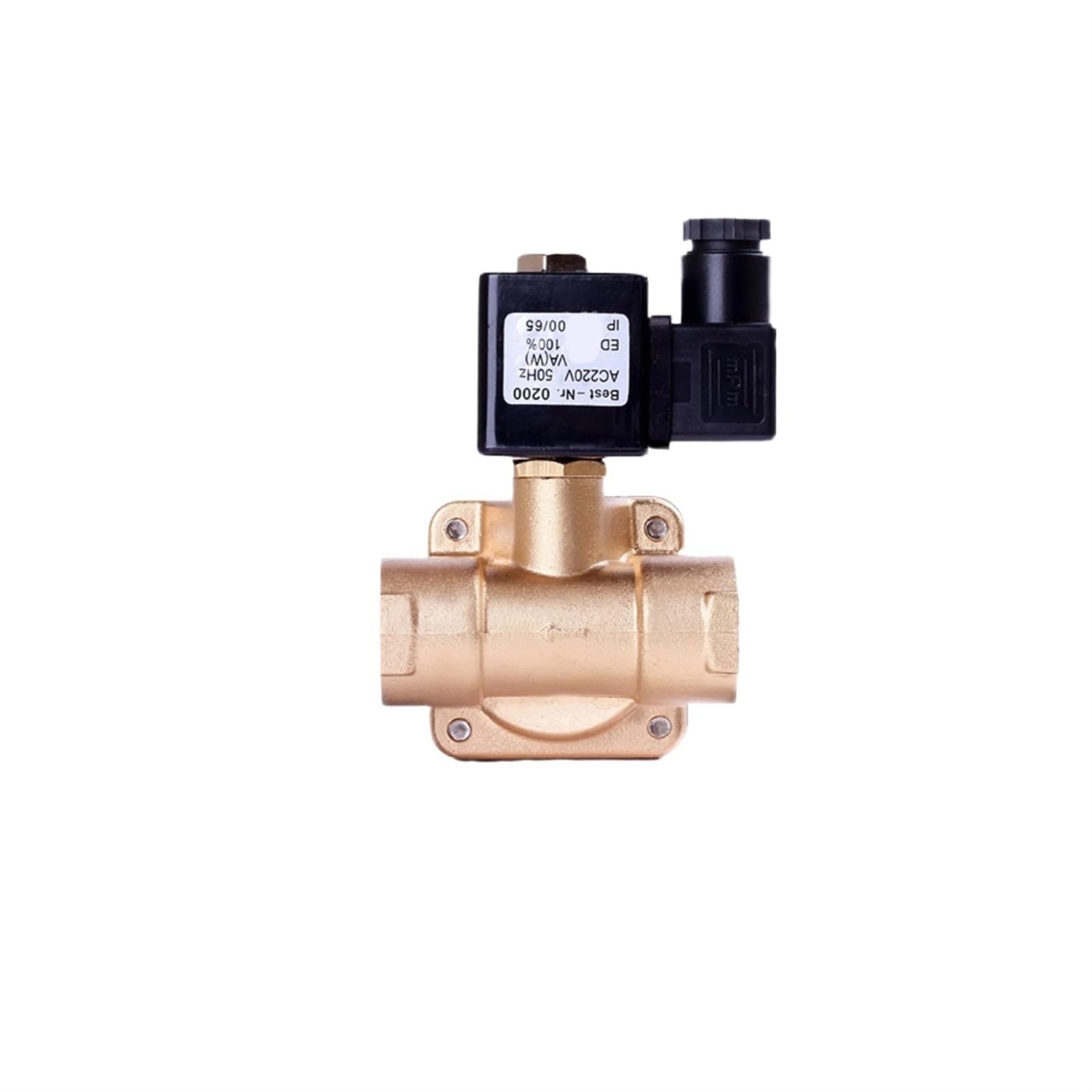 IPNDKBFL 1'' Normally Closed Brass Solenoid Valve High Pressure Pilot Acting 220V 12V 24V for Water(DC24)