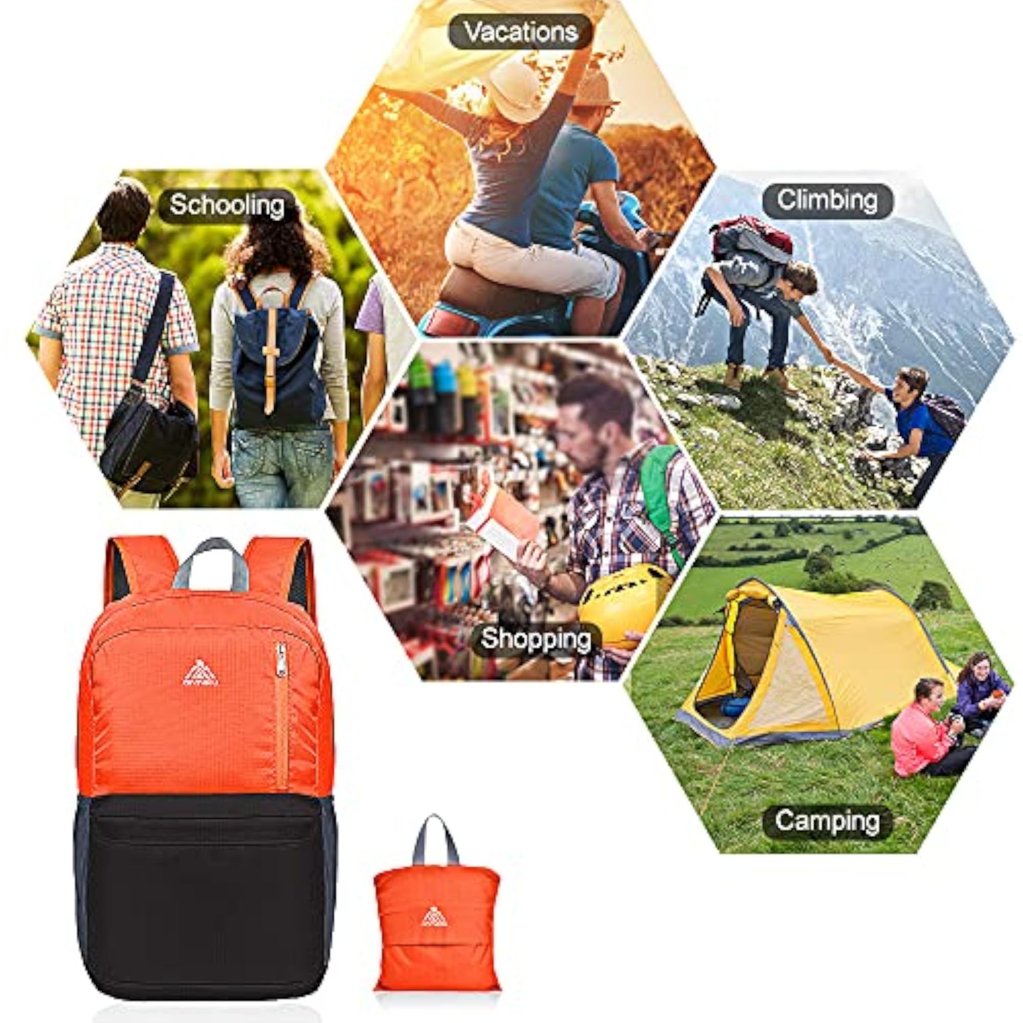 20L Super Lightweight Outdoor Backpack, Water Resistant
