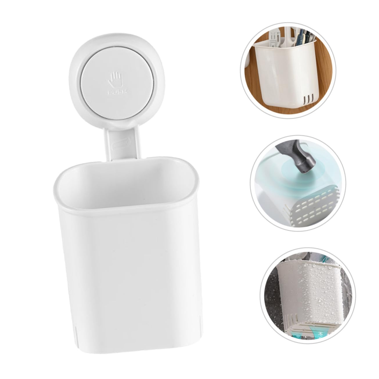 Mipcase 3 Pezzi Scatola di stoccaggio della ventosa parete porta spazzolino porta spazzolini da bagno scovolini dentali portaspazzolino da bagno supporto da parete per bagno addominali