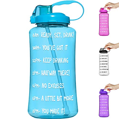 HydroMATE 3 Liter Motivational Water Bottle with Time Marker Large BPA Free Jug