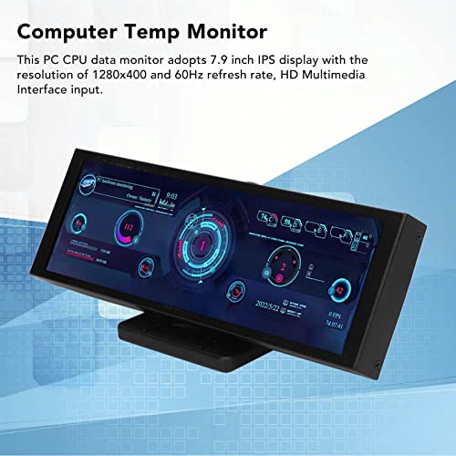 Image of USB Mini Screen PC CPU HDD Data Monitor, 7.9 Inch CPU Hardware Temperature Monitor External Expansion Display for PC ARGB Computer Case Secondary Screen
