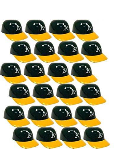 MLB Mini Batting Helmet Ice Cream Sundae/Snack Bowls, A's - 24 Pack