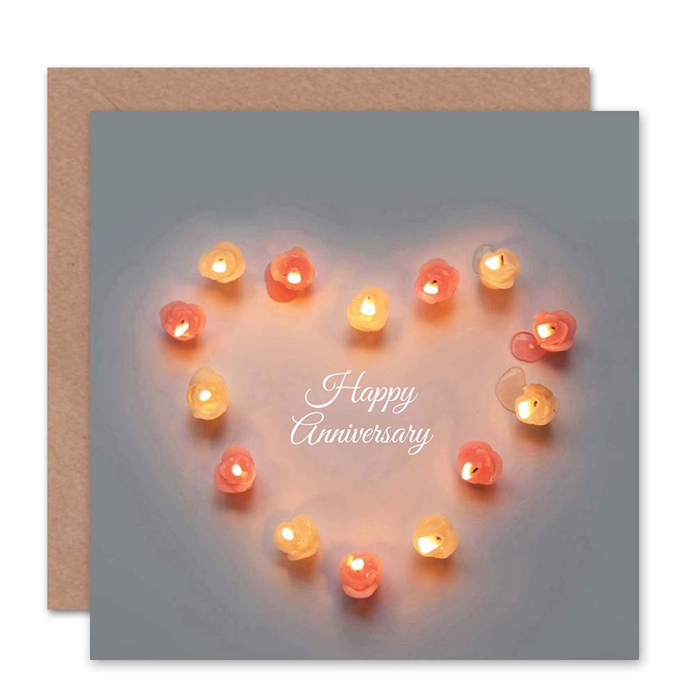 Wee Blue Coo HAPPY ANNIVERSARY CANDLE LOVE VALENTINES HEART DAY LIGHT GREETINGS CARD
