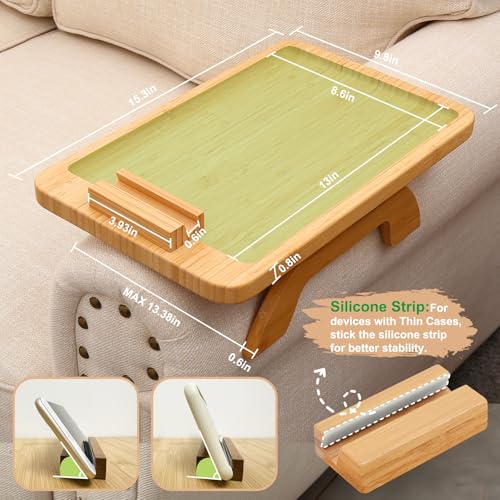 Bandeja para brazo de sofá SINWANT de bambú mesa plegable con soporte giratorio 3