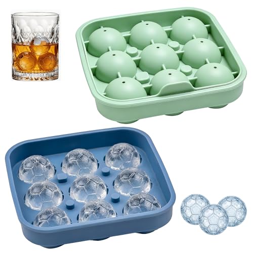 Molde para hielo de silicona en forma de balón de fútbol 2 pack miniatura 1