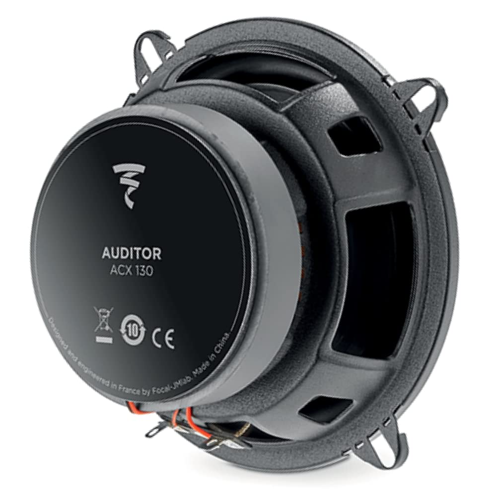 KIT Set pour Focal Auditor ACX-130 ACX130 2 Enceintes coaxiales 2 Voies de 13 cm 130 mm 5.25" de diamètre 50 Watts rms et 100 Watts Max 4 ohm 90 DB, la Paire + grilles et 5 Stickers offerts