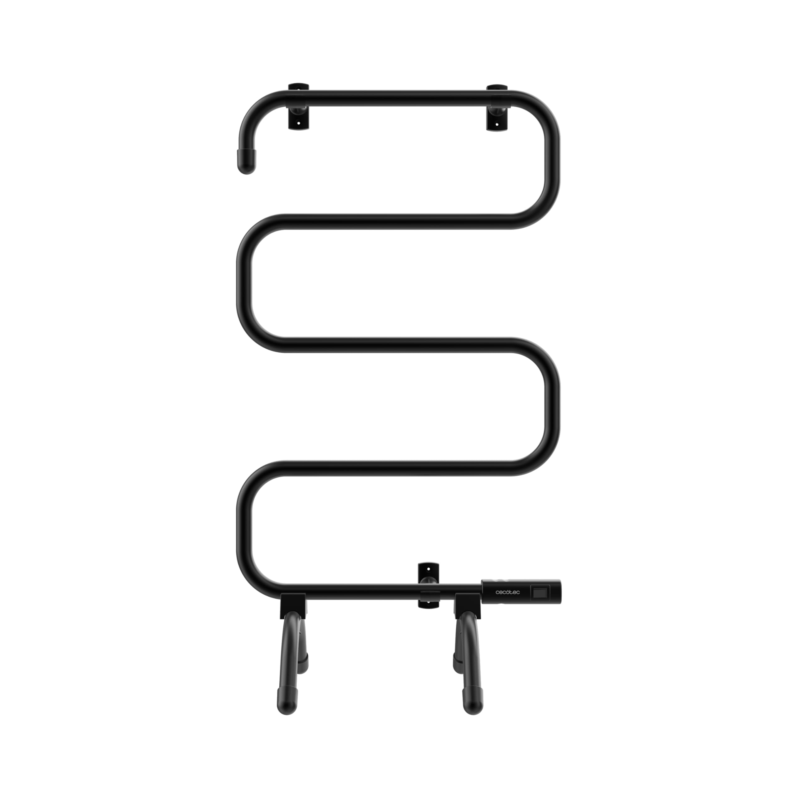 Cecotec Toallero Eléctrico -Bajo Consumo - ReadyWarm 5000 Towel Black. Seca Toallas 100W, Indicador de Luz, Sistemas de Seguridad, Protección IP24, Montaje en Suelo o Pared, Ideal para Baños