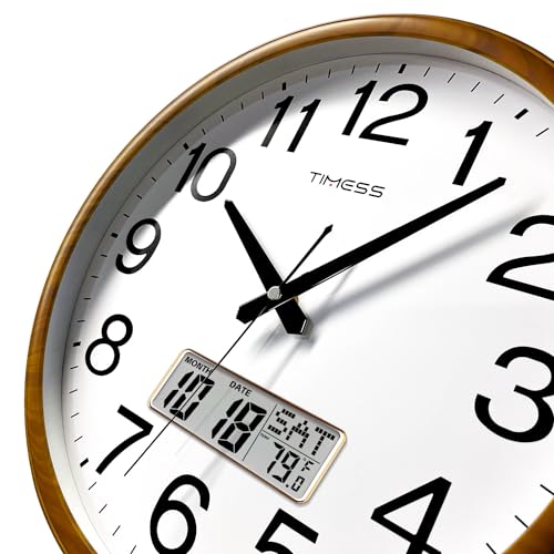 Reloj de Pared TIMESS Clásico de Madera 13 Pulgadas Silencioso miniatura 2
