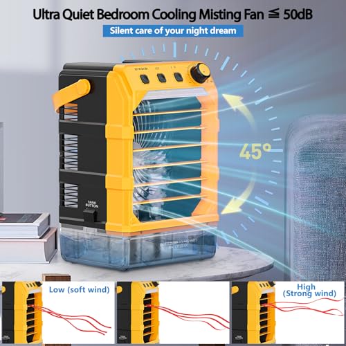 Image of Uniqwamo Misting Fan Portable Compatible for Dewalt 20V /60V Battery