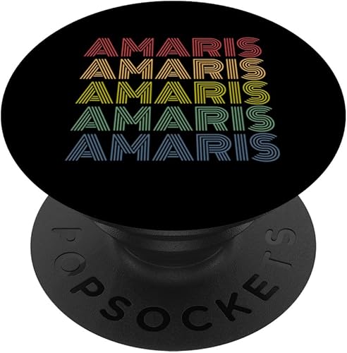 Womens Amaris Wordmark Pattern Personalized Name Retro PopSockets Standard PopGrip