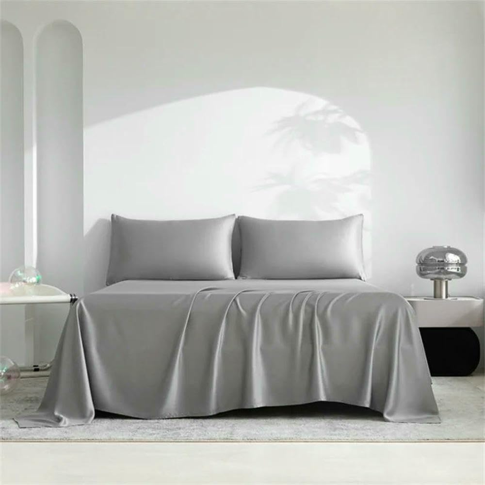 Sábana Plana de bambú, 1 Pieza, sábana Suave de Lujo, sábanas para Cama Individual, Doble, tamaño King y Queen, sedosas (se Necesita Comprar una Funda de Almohada)