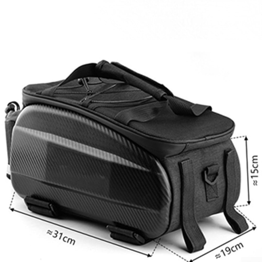 Honseadek Borsa da sella rigida in EVA, con doppia cerniera, impermeabile, per la sicurezza notturna, borsa a tracolla convertibile per bicicletta (30 L)