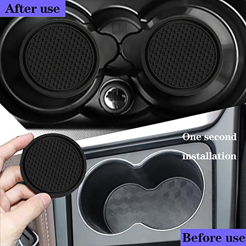 Sodcay 4 Pcs Car Cup Holder Coaster, 2.75In Pvc Anti Slip Cup Holder Insert Coaster, Honeycomb Waterproof Fixed Tea Coaster, Universal For Vehicle Interior Cup Mats (Black) #TOP2