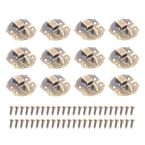 10pièces Fermetures vintage Loquet Serrure Fermoir Verrous vintage gaufrage Moraillon de 27 x 29mm pour des des boîtes à bijoux etc.