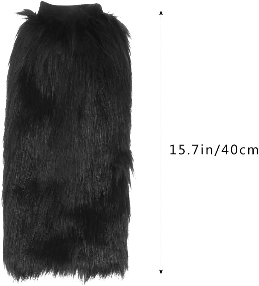 One Pairs 40cm Ladies Fashion Boot Cuff Fluffy Soft Furry Faux Fur Leg Warmer Boot Toppers3