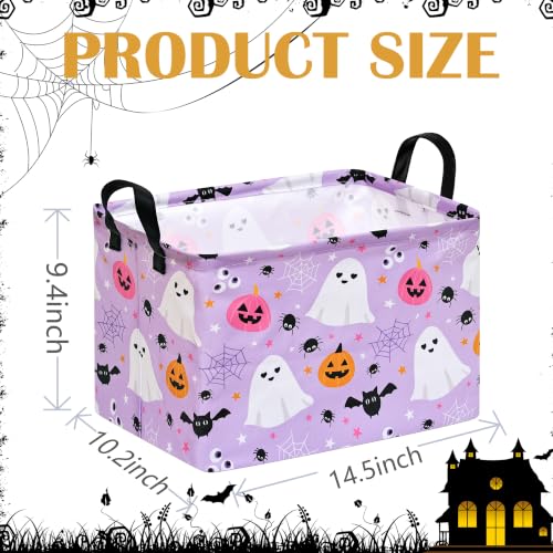 Image of Halloween Storage Basket Home Shelf Basket Rectangle Organizer Box Clothes Laundry Hamper Nursery Bin Gift Laundry Basket with Handles