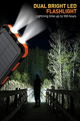 Mregb Power Bank,Solar Charger,36800Mah 5V3.1A Qc 3.0 Dual 2 Usb Port Built-In Powerful Flashlight Ipx7 Waterproof Dustproof Shockproof thumb #4