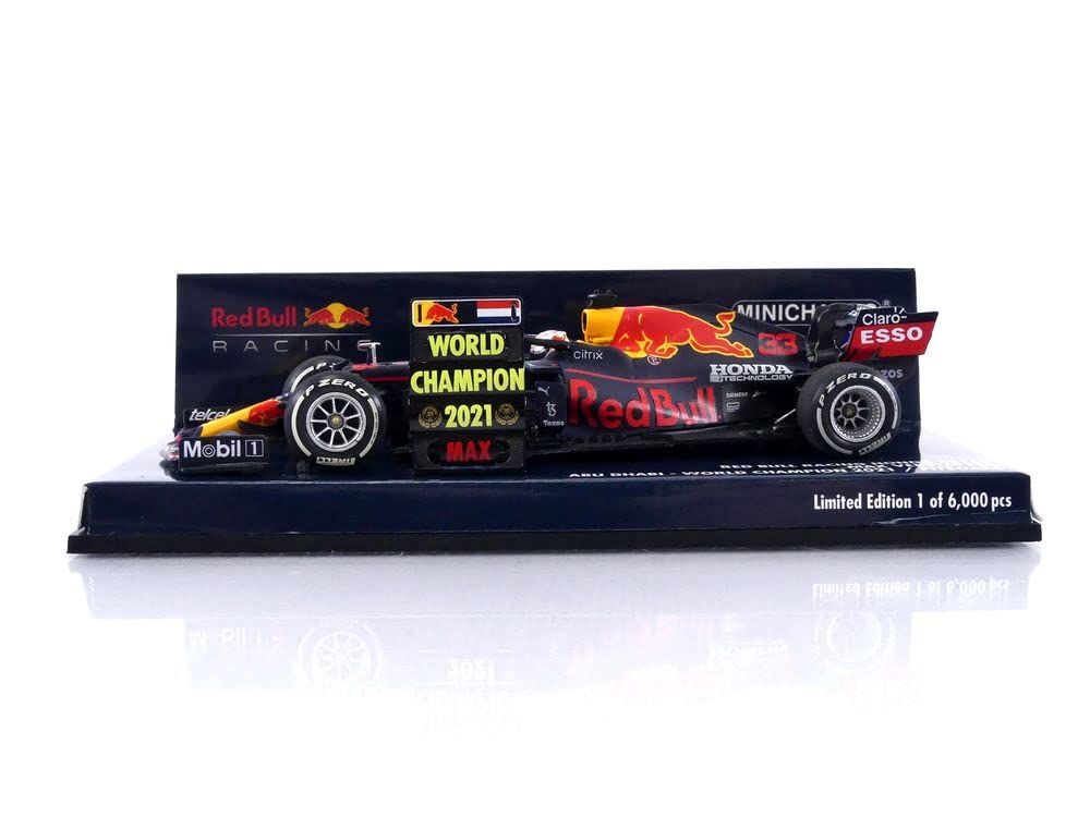 Minichamps 1:43 Red Bull Racing Honda RB16B - Max Verstappen - Winner Abu Dhabi GP 2021 W/Pitboard - WC 2021 - Image 3