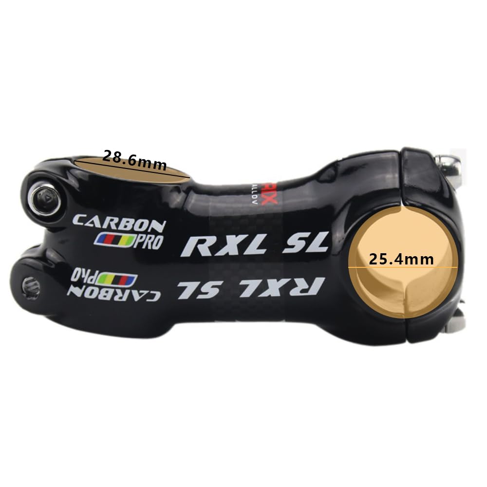RXL SL PRO Lega di Alluminio Rivestito in Fibra di Carbonio della Bicicletta della Strada/MTB Gambi Manubrio Parti di Biciclette 25.4 * 50/60/70/80mm Nero 3K Lucido (25.4 * 80mm)