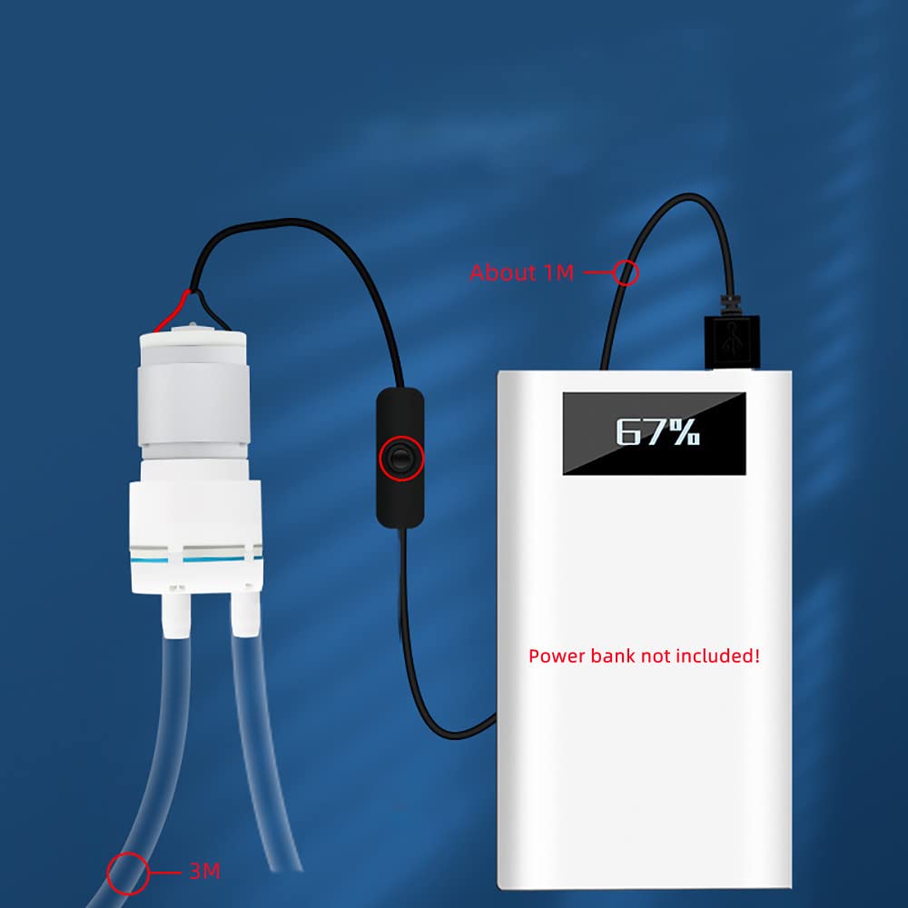 Mini Pompa Elettrica per Vino Domestica, Dispositivo di Aspirazione Portatile per Liquori, Attrezzatura per La Produzione di Birra con Connettore USB 3.0M Tubo in Silicone