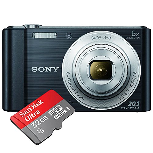 Image of Sony CyberShot W Series DSC-W810 20.1MP Digital Camera with 6X Optical Zoom + SanDisk Ultra Micro SDHC UHS-I 32GB Class 10 Memory Card with Adapter (Upto 30 Mbps Speed)