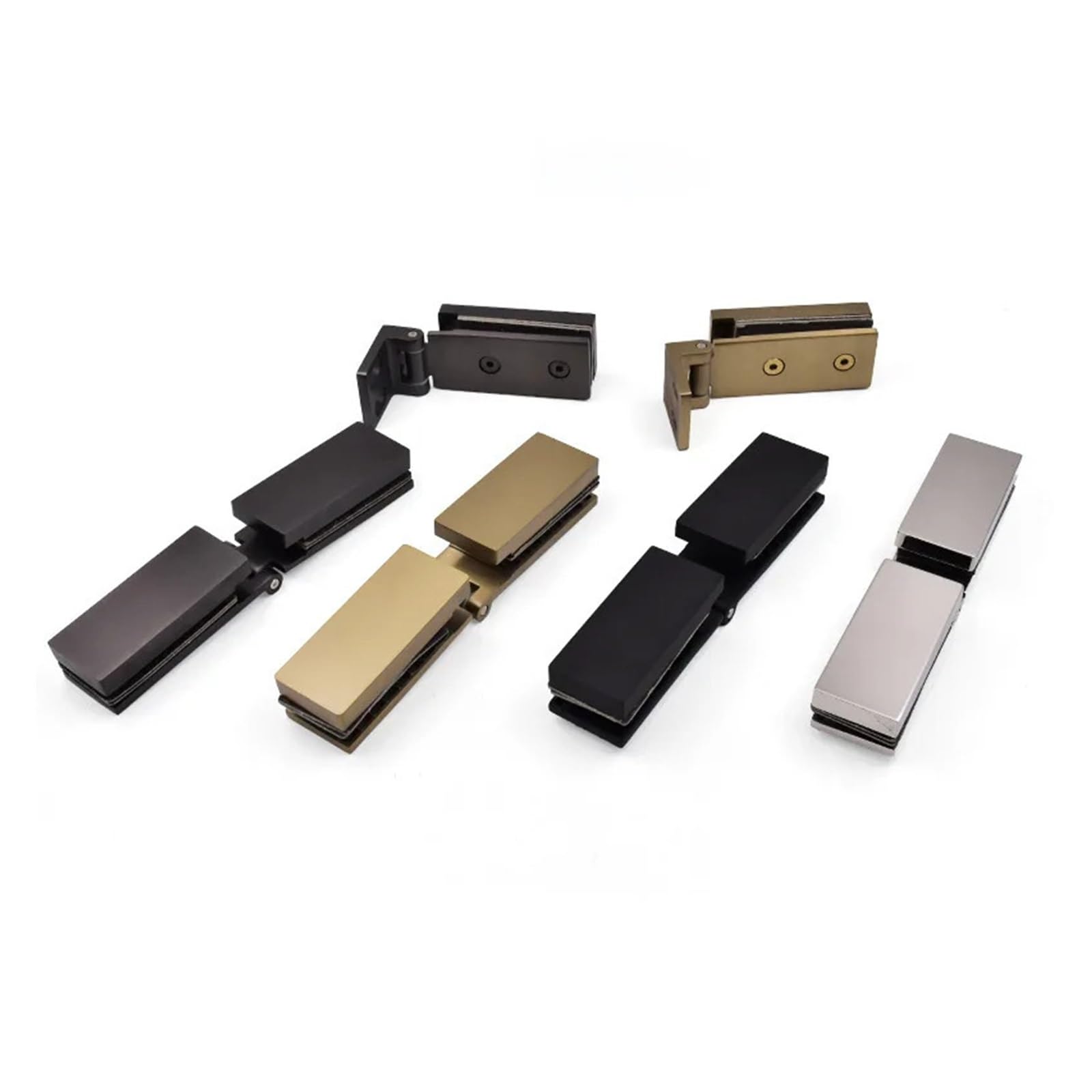 Bisagras para mamparas de ducha, Bisagras de puerta cristal acero inoxidable multicolores 90 y 180 grados for mampara ducha baño(Silver-180 Degree)