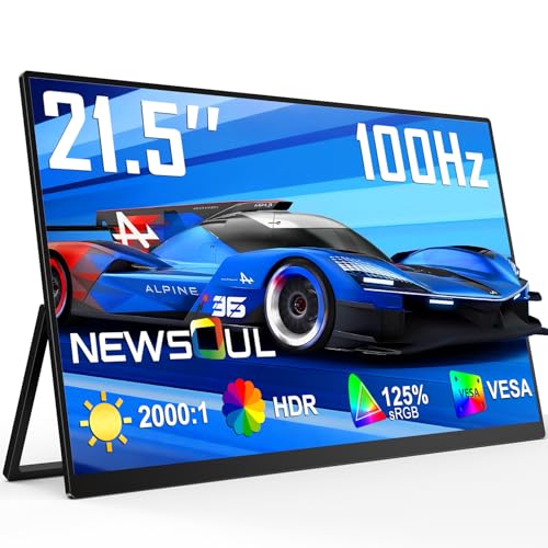 21.5'' Large Portable Monitor for Laptop 100Hz Ultra-Fast IPS Gaming Monitor, QLED 125%sRGB | 2000:1...