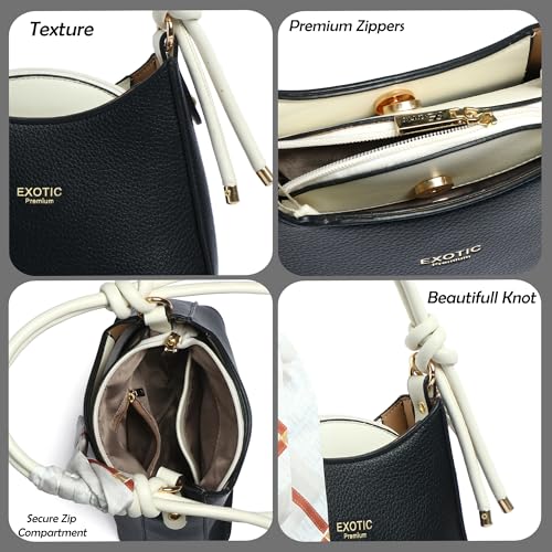 Image of EXOTIC Elara Knot Hobo Shoulder Bag for Women | Textured PU Leather | Detachable Sling Strap | Stylish Everyday Purse