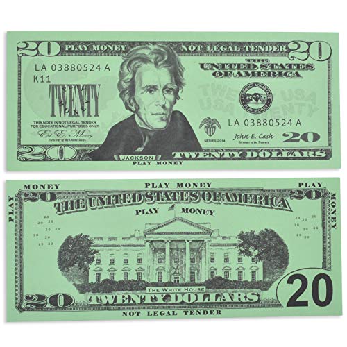 image for LEARNING ADVANTAGE Play Bills Set - 35 Ones, 25 Fives, 20 Tens, 15 Twe