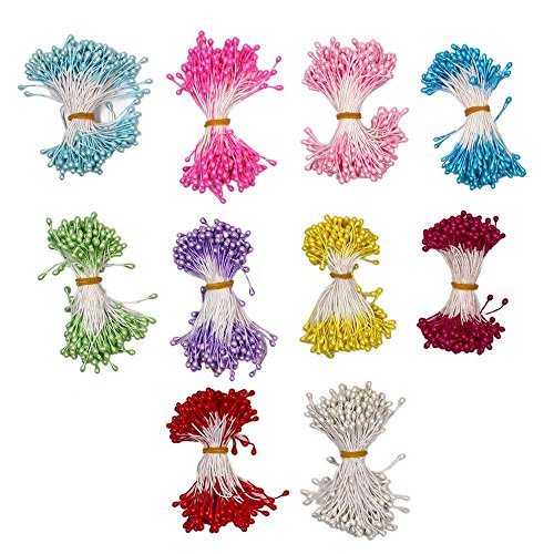 Staubblätter, 10 warme Farben, gemischt, 3 mm Perlen, künstliche Blumen, Staubblätter, 1700 Stück Cover