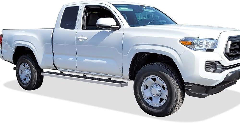 APS 6in Wheel-to-Wheel 304 Stainless Steel Nerf Bars Compatible with Toyota Tacoma Access Cab 6ft Bed 05-23