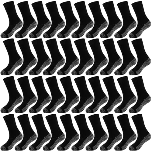 12-20 Pairs Crew Athletic Socks for Kids Breathable Cushion Crew Socks for Kids Sport Running Traveling