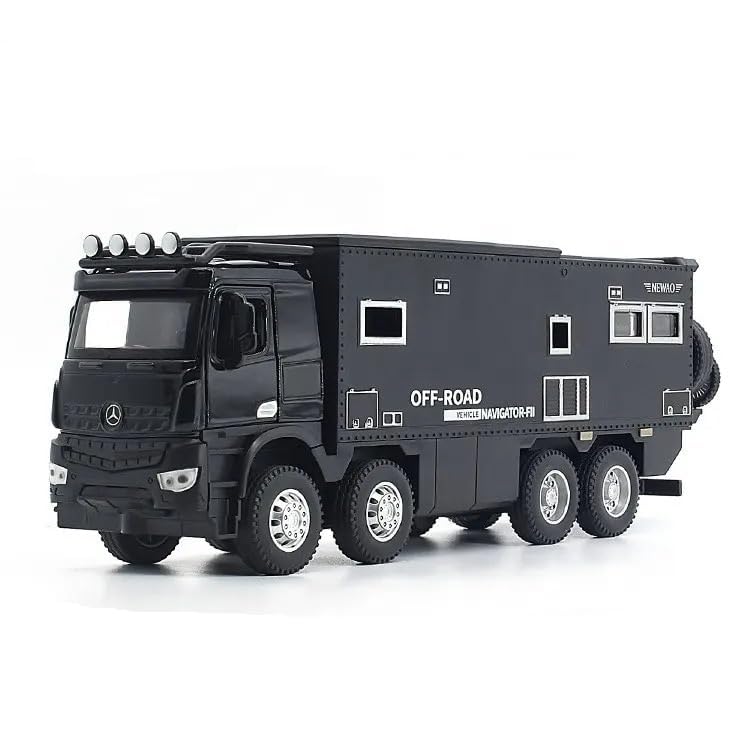 Kid Play 1:24 Scale Offroad Motorhomes Alloy Metal Pull Back Die-Cast Car with Sound Effects Lights and Openable Doors Vehicle Toys for Kids (Black)