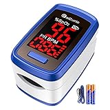 Pulsioxímetro De Dedo,aCurio Oxímetro de Pulso Medición de la Saturación de Oxígeno en Sangre Oxímetro de Dedo Medidor Saturacion Oxigeno Monitor de Frecuencia Cardíaca LCD Grande (Azul-2)
