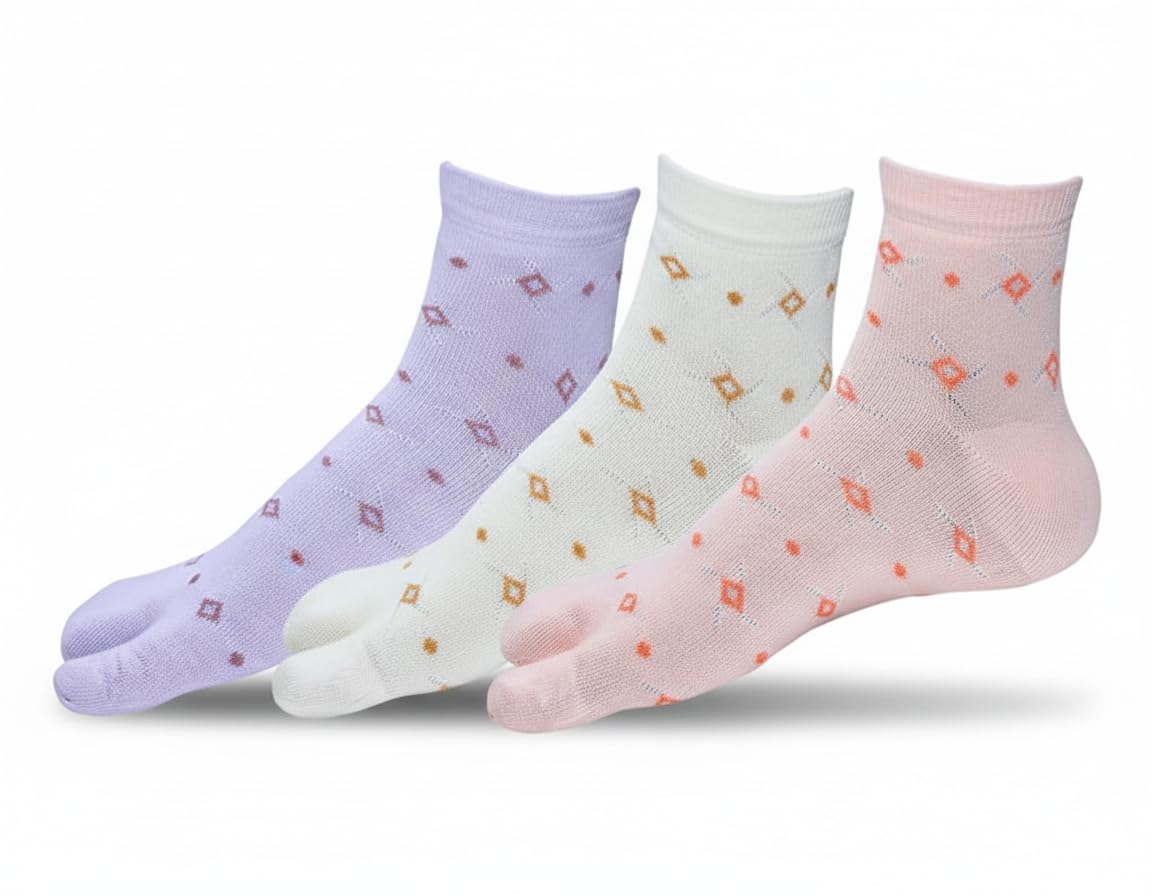 shaperx Women's Ankle Length Thumb/Toe Cotton Socks,-picture-25