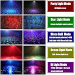 Amosamz 6 in 1 Disco Ball Party Lights with Remote Control, Sound Activated Music Sync, RGB Color Changing,360° Rotation, Star Projector, Ocean Lights for Home Party, DJ Club, Birthday, Wedding Decor - Image 3