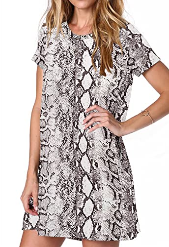 Image of Alaster Women's Casual Summer T Shirt Dress Loose Short Sleeve Tunic Dress with Pocket for Women
