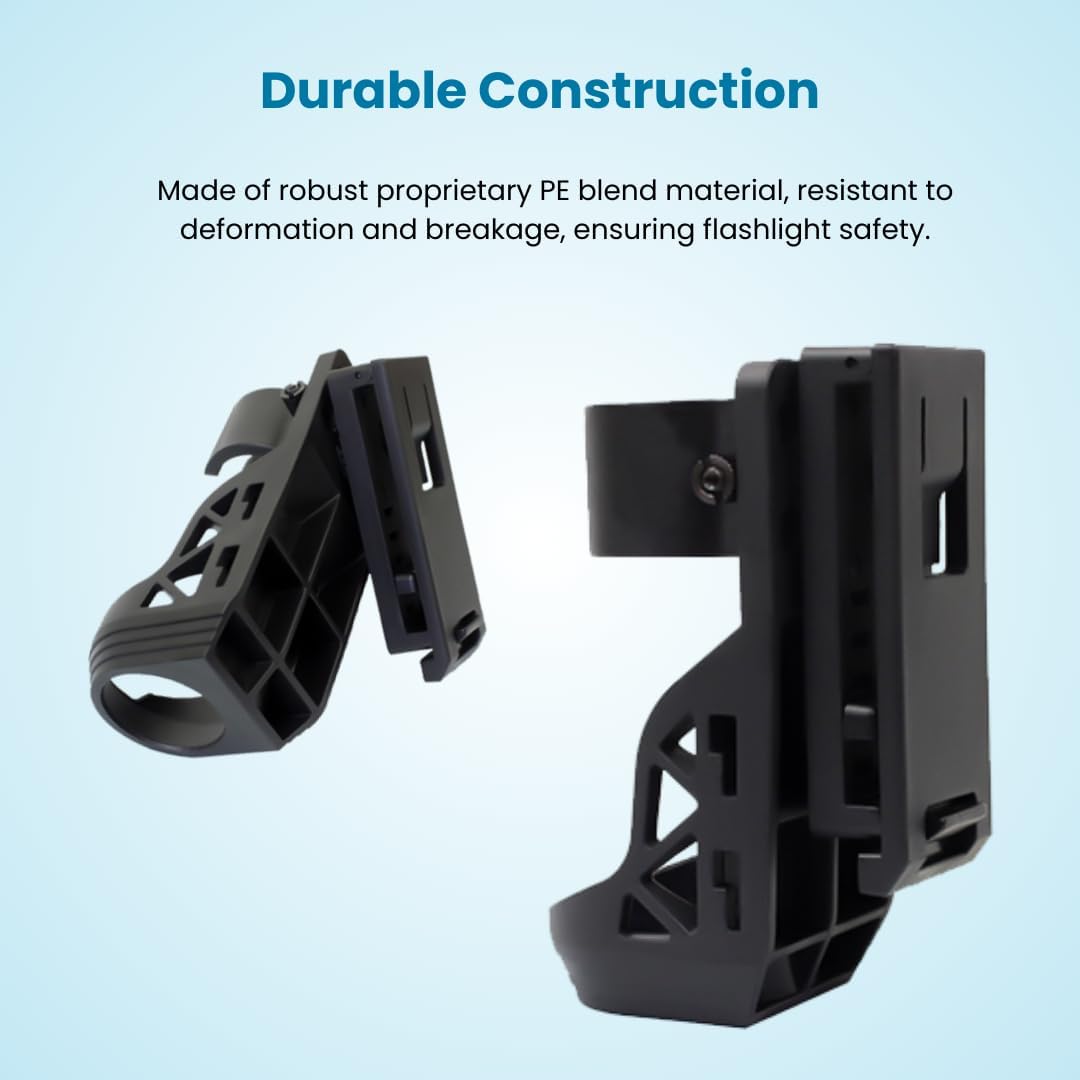Flashlight Holster for Belt, Flashlight Holder with Lever Side Lock System Rotatable Torch Holder Fit for 1"-1.55" Dia. Flashlight